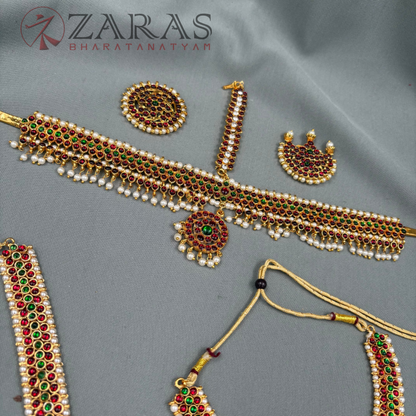Bharatanatyam Dance Jewellery - Sow & Lotus Full Set RG Kemp CG