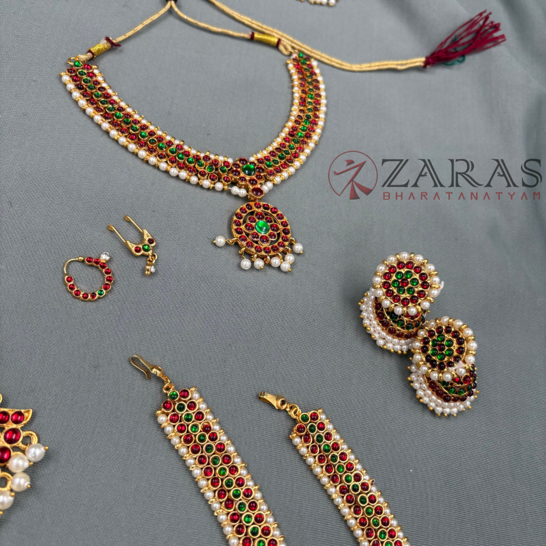 Bharatanatyam Dance Jewellery - Sow & Lotus Full Set RG Kemp CG