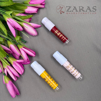 Bharatanatyam Dance Makeup Products - Eyetex Sandhu Liquid White / Yellow / Maroon (Set of 3 Pcs)
