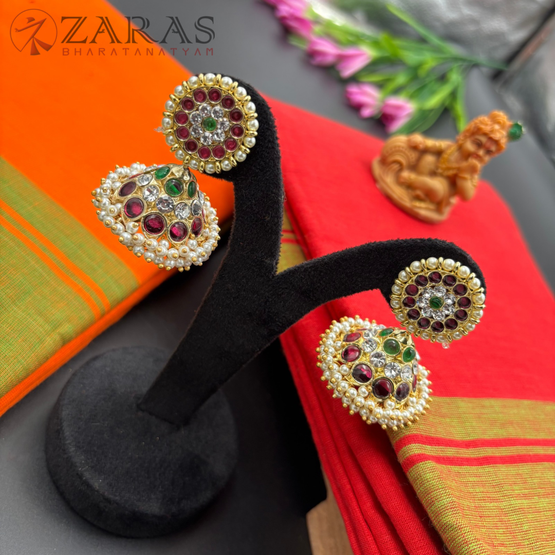 Bharatanatyam Dance Premium Jewellery - Jimiki with Kammal 3L PG Kemp Beads