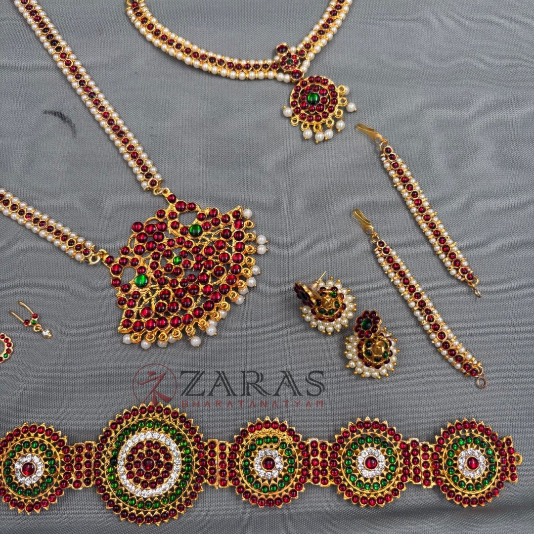 Bharatanatyam Dance Jewellery - Lettika Full Set RG Kemp