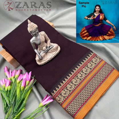 Ready-to-wear Dance Practice Sarees – Pre-Stitched (Set of 3 Pcs – Skirt, Pallu & Side Fan without Blouse) Peacock