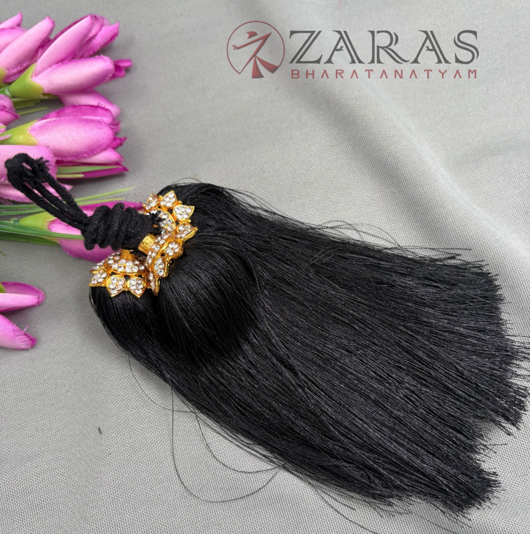 Bharatanatyam Dance Jewellery - W Stone Kunjalam Hair Type