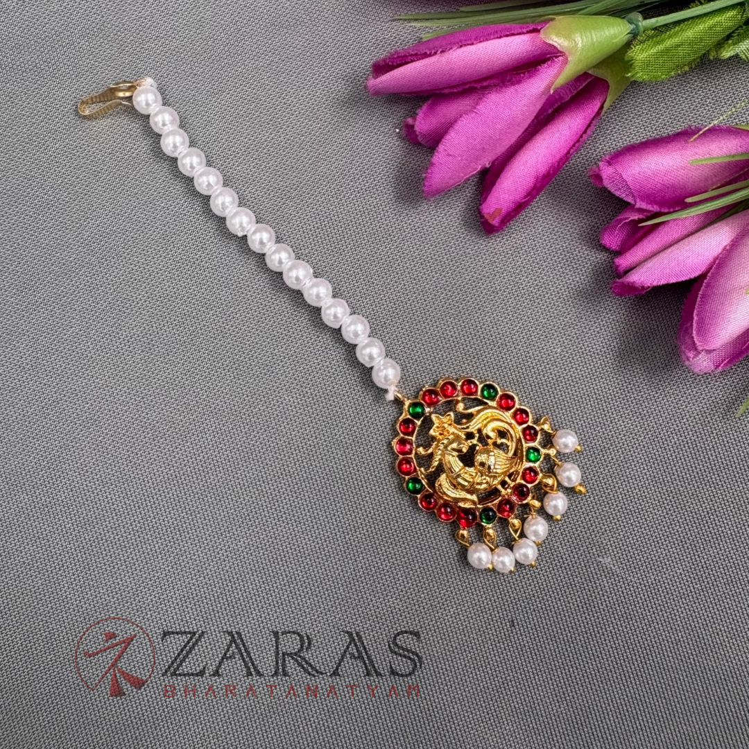 Bharatanatyam Dance Jewellery - 1 Line Peacock Netti Chutti Beads