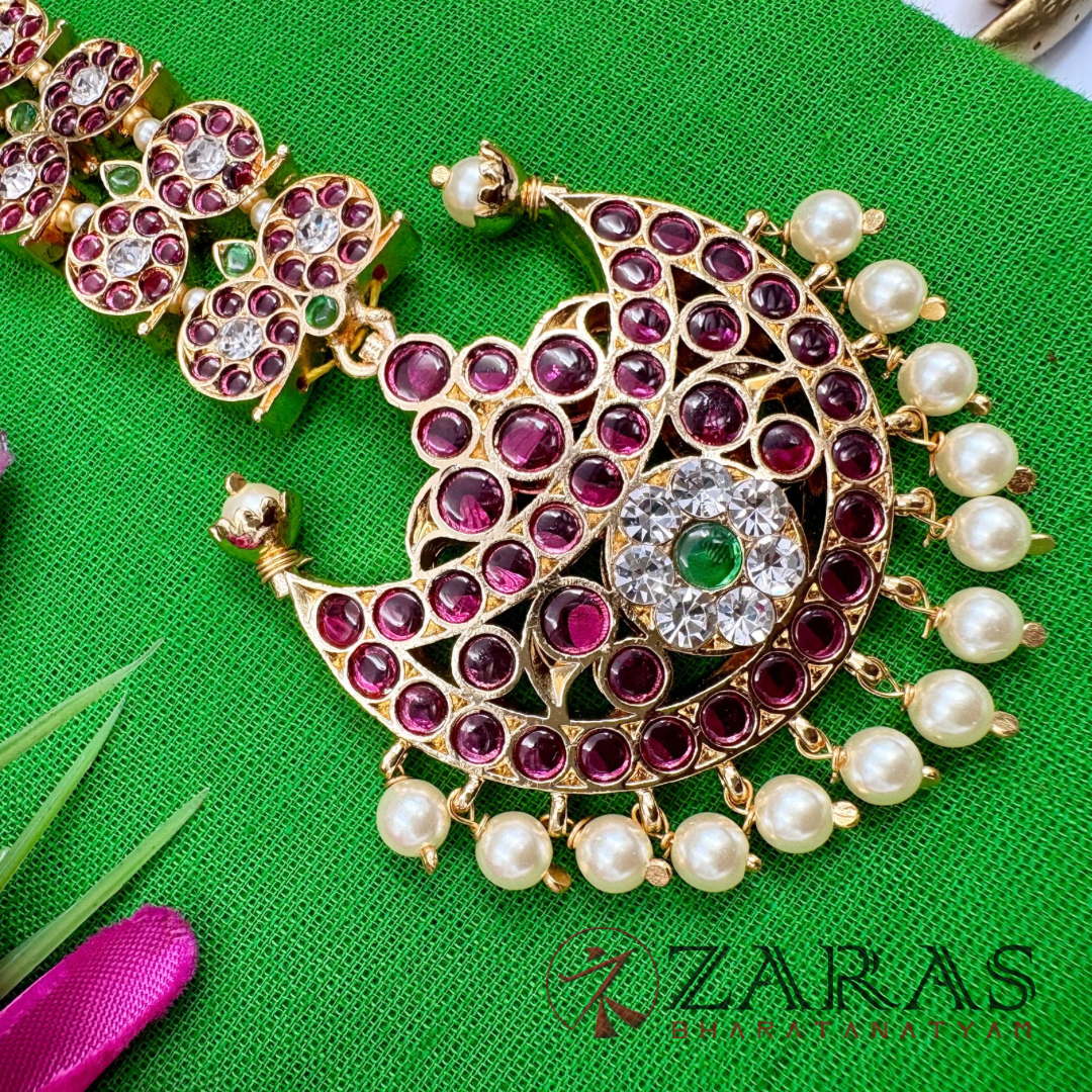 Bharatanatyam Dance Premium Jewellery - Moon & Manga PG Kemp Netti Chutti