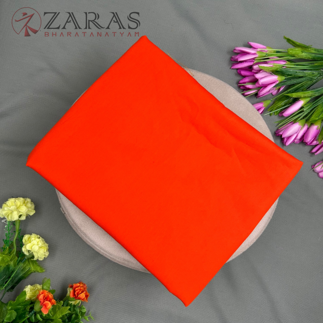 Bharatanatyam Dance Blouse Material (Cotton) - Orange Plain (0.95 Meter)