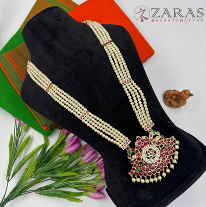 Bharatanatyam Dance Premium Jewellery - 4L & Padak PG Kemp CS Haaram / Long Chain Beads
