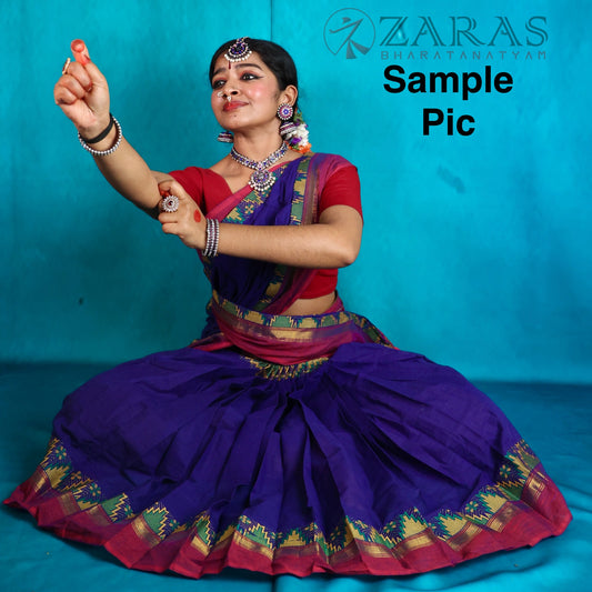 Ready-to-Wear Dance Practice Sarees – Single Piece (Without Blouse & Pant) Temple Border