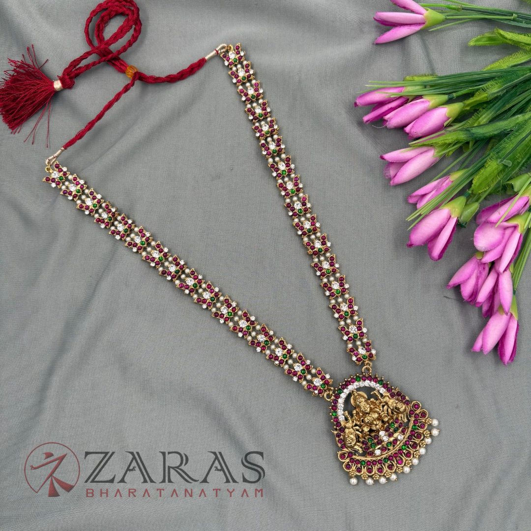 Bharatanatyam Dance Jewellery Alankara Haaram - Lotus & Lakshmi PG Kemp CS Long Haaram