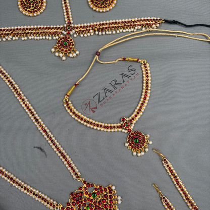 Bharatanatyam Dance Jewellery - Lettika Full Set RG Kemp