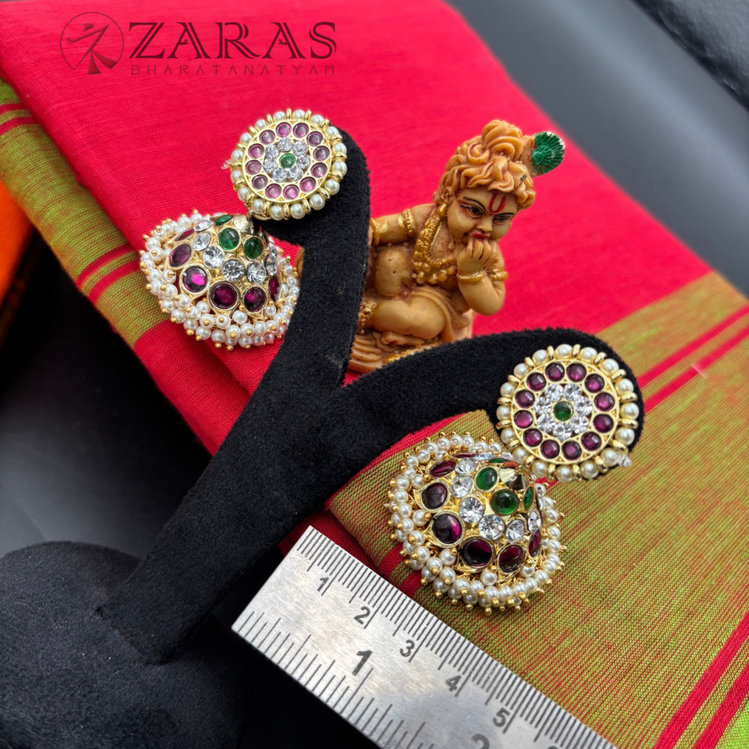 Bharatanatyam Dance Premium Jewellery - Jimiki with Kammal 3L PG Kemp Beads