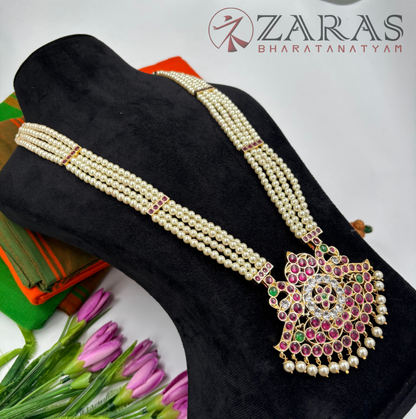 Bharatanatyam Dance Premium Jewellery - 4L & Padak PG Kemp CS Haaram / Long Chain Beads