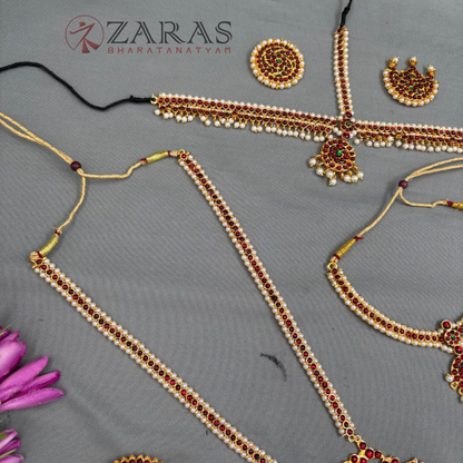 Bharatanatyam Dance Jewellery - Lettika Full Set RG Kemp