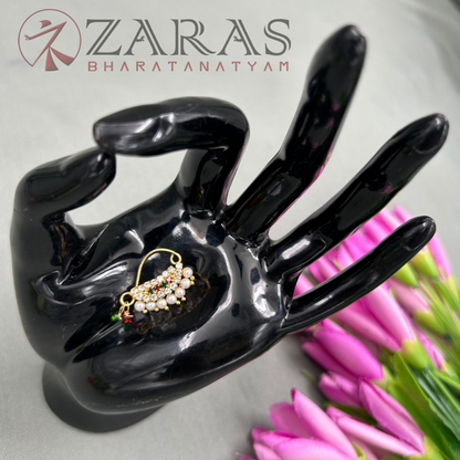 Bharatanatyam Dance Jewellery - Manga Nathu Multi Stone (Left Side)