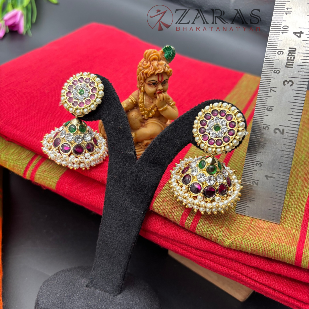 Bharatanatyam Dance Premium Jewellery - Jimiki with Kammal 3L PG Kemp Beads