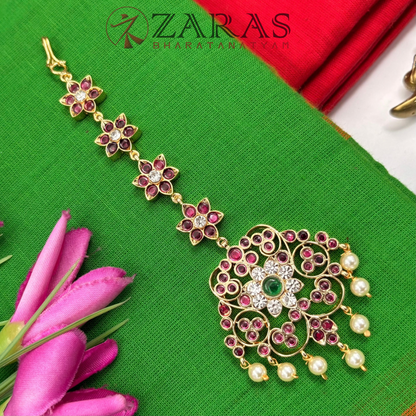 Bharatanatyam Dance Premium Jewellery - Flower Star PG Kemp Netti Chutti