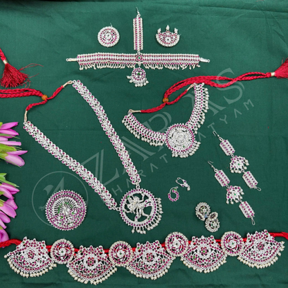 Bharatanatyam Dance Silver Jewellery - Full Set Nadaraj & Padak Sow PG Kemp CS