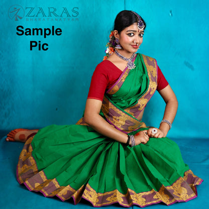 Ready-to-Wear Dance Practice Sarees – Single Piece (Without Blouse & Pant) M Peacock