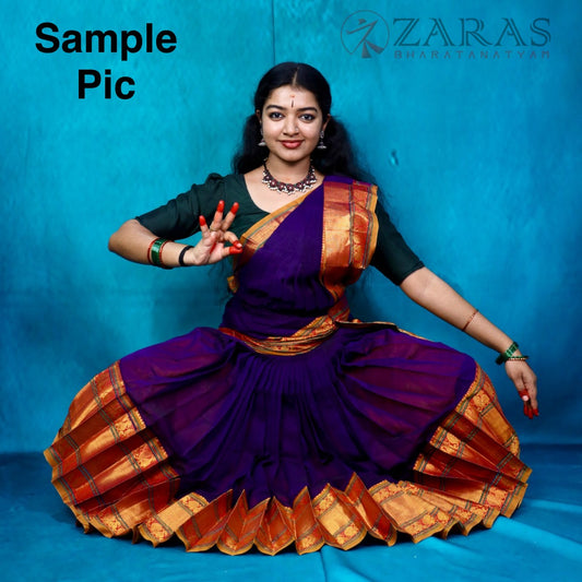 Ready-to-wear Dance Practice Sarees – Pre-Stitched (Set of 3 Pcs – Skirt, Pallu & Side Fan without Blouse) Elephant DO