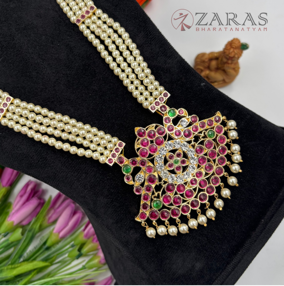 Bharatanatyam Dance Premium Jewellery - 4L & Padak PG Kemp CS Haaram / Long Chain Beads
