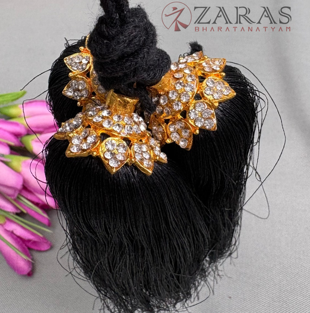 Bharatanatyam Dance Jewellery - W Stone Kunjalam Hair Type