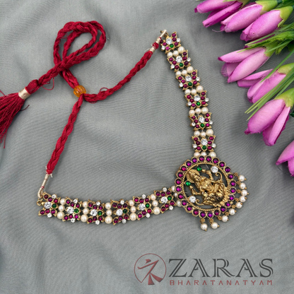 Bharatanatyam Dance Jewellery Alankara Necklace - Lakshmi & Lotus PG Kemp CS Beads