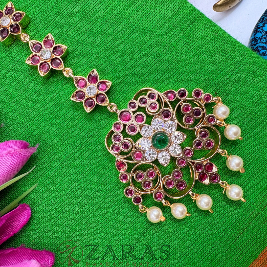 Bharatanatyam Dance Premium Jewellery - Flower Star PG Kemp Netti Chutti