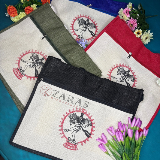 Bharatanatyam Dance Jute Tote Bag for your daily use in dance class