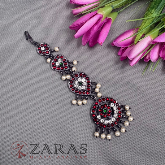 Bharatanatyam Dance Jewellery Black - Flower Netti Chutti RG Kemp CS