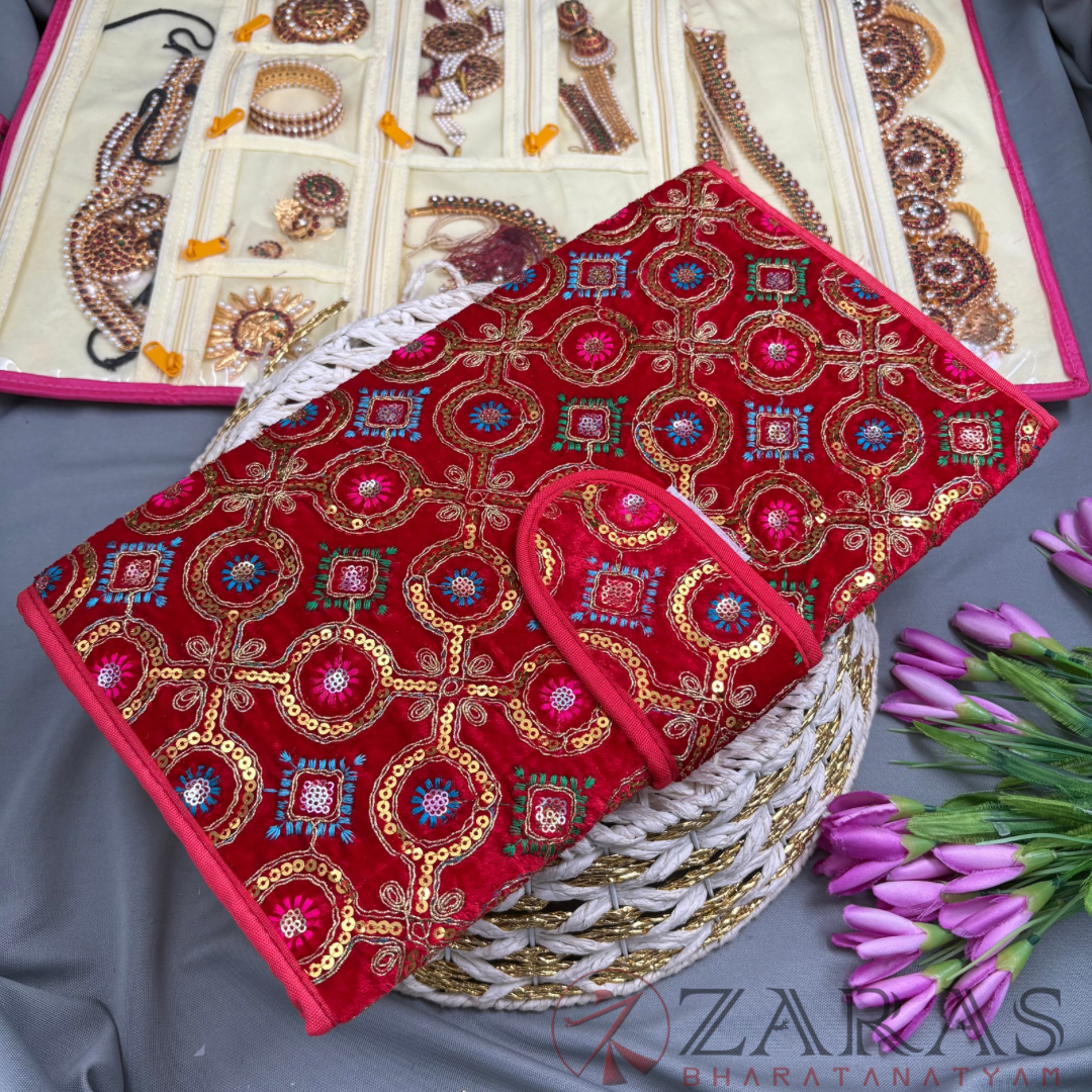 Bharatanatyam Dance Jewellery Bag / Organiser Foldable