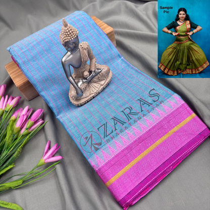 Ready-to-wear Dance Practice Sarees – Pre-Stitched (Set of 3 Pcs – Skirt, Pallu & Side Fan without Blouse) Temple