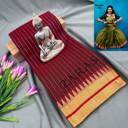 Ready-to-wear Dance Practice Sarees – Pre-Stitched (Set of 3 Pcs – Skirt, Pallu & Side Fan without Blouse) Temple