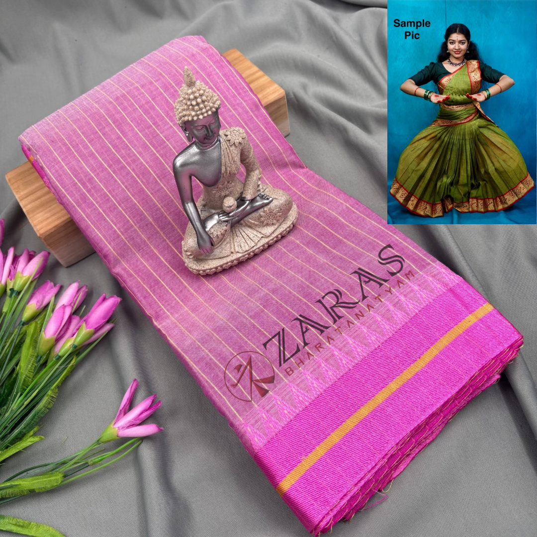 Ready-to-wear Dance Practice Sarees – Pre-Stitched (Set of 3 Pcs – Skirt, Pallu & Side Fan without Blouse) Temple