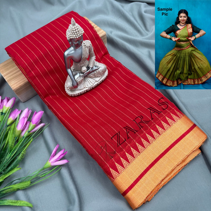 Ready-to-wear Dance Practice Sarees – Pre-Stitched (Set of 3 Pcs – Skirt, Pallu & Side Fan without Blouse) Temple