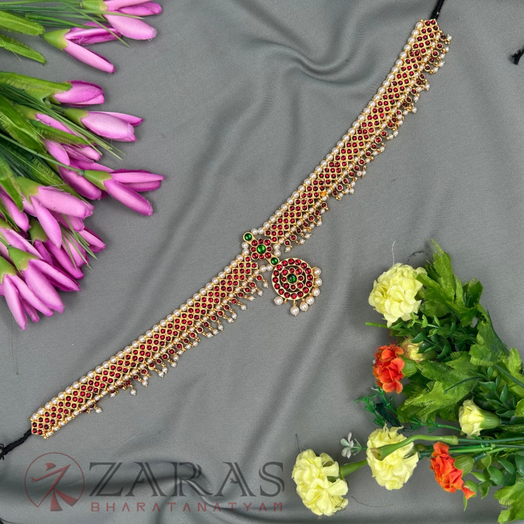 Bharatanatyam Dance Jewellery - Round V Hip Belt RG Kemp (Ottiyanam)