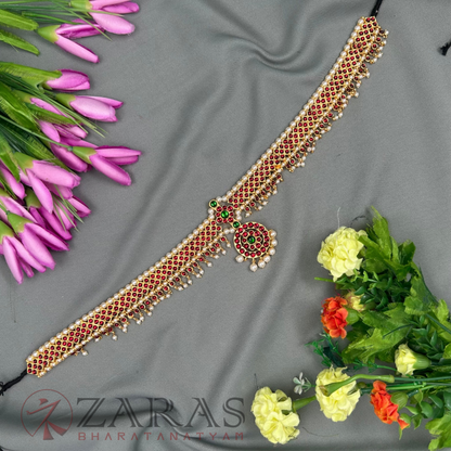 Bharatanatyam Dance Jewellery - Round V Hip Belt RG Kemp (Ottiyanam)