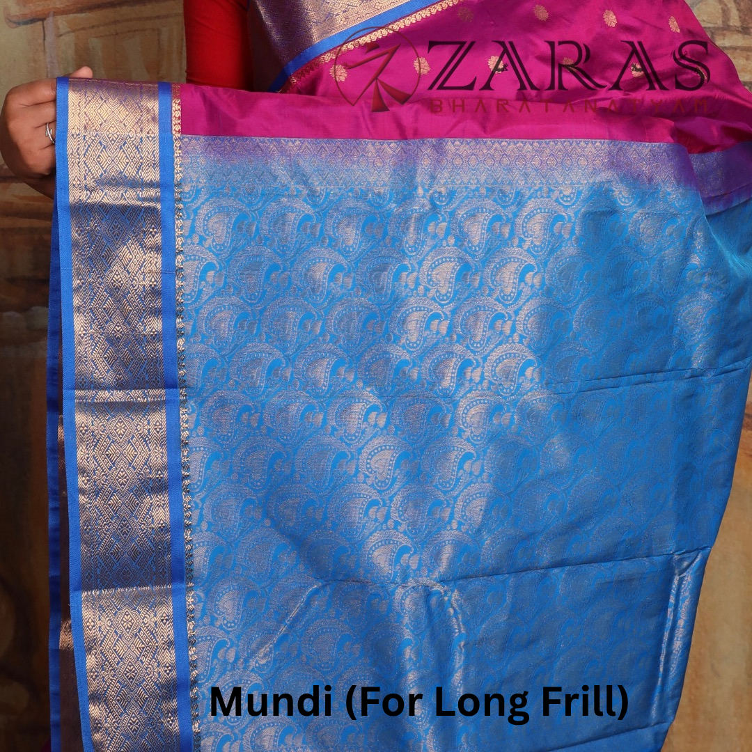 Dharmavaram Pure Pattu (Silk) Saree + Costume Stitching Readymade  (Purple with L Blue)