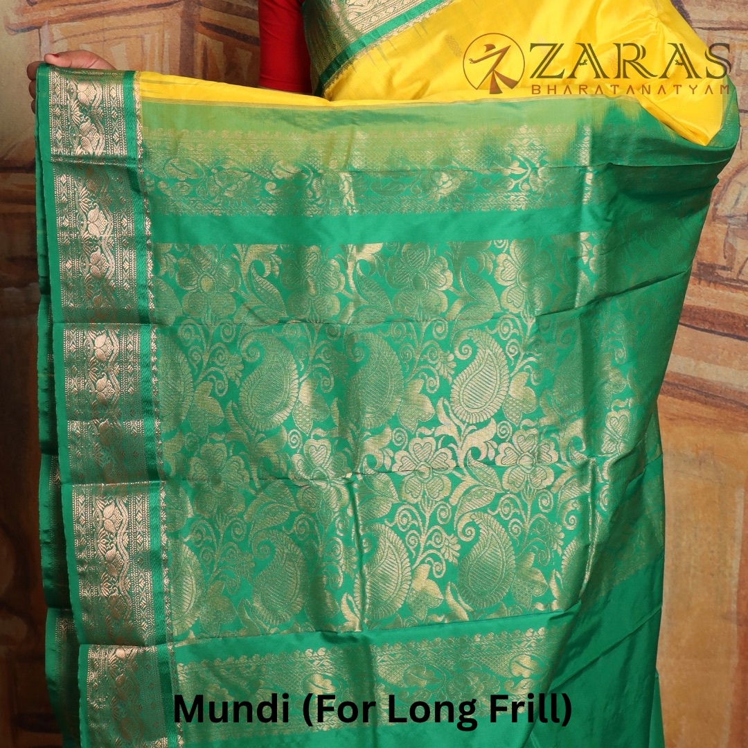 Dharmavaram Pure Pattu (Silk) Saree + Costume Stitching Readymade (L Yellow with Green)