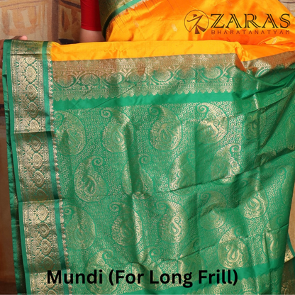 Dharmavaram Pure Pattu (Silk) Saree + Costume Stitching Readymade  (M Yellow with Green)