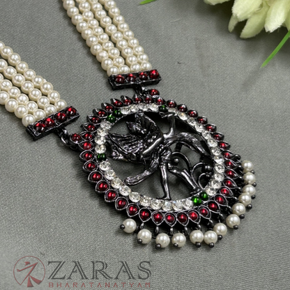 Bharatanatyam Dance Jewellery Black - 4 Lines Beads Nadaraj RG kemp Haaram image 2