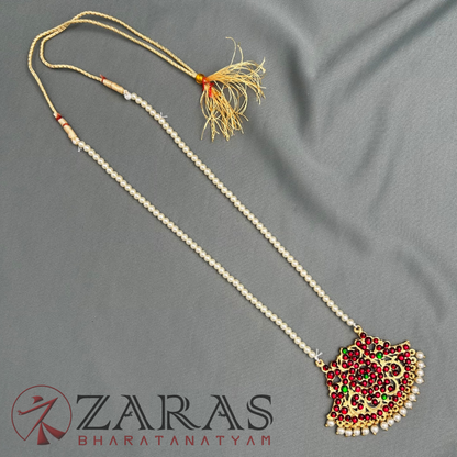 Bharatanatyam Dance Jewellery Haaram - 1 Line Beads RG Kemp Padakam (Muthu Maalai) image 2