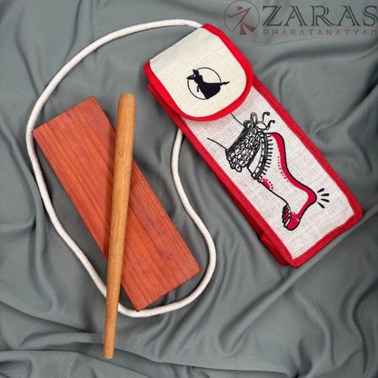 Bharatanatyam Dance Instruments - Thattu Manai Set + Salangai Jute Bag (Combo) image 1