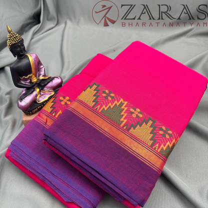 Bharatanatyam Dance Practice Saree - Pink Violet Gopuram Border image 2