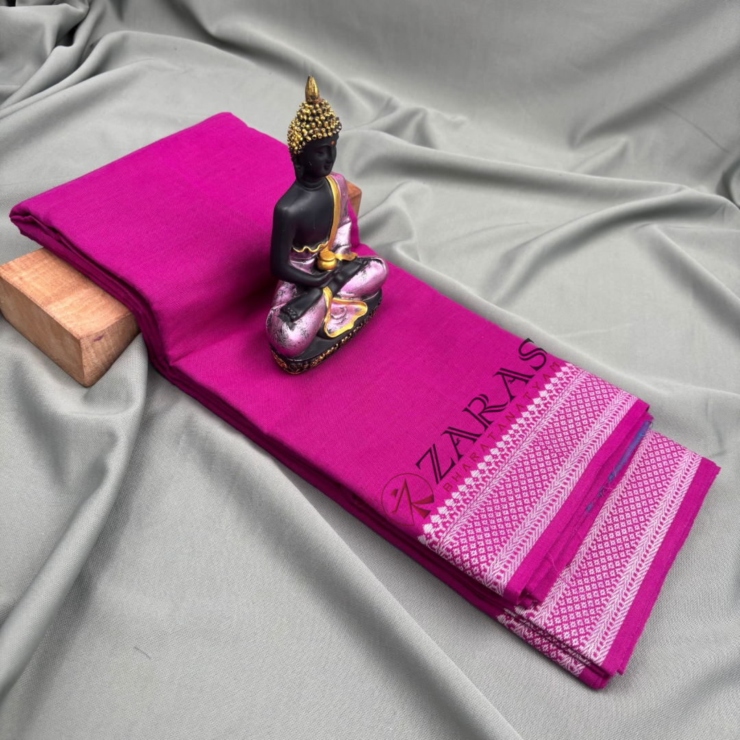 Bharatanatyam Dance Practice Saree - Purple with White S Gopuram Diamond image 1