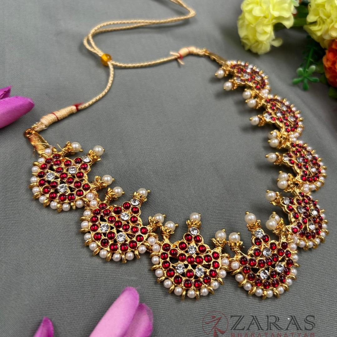 Bharatanatyam Dance Jewellery - Moon Necklace RG Kemp Beads ST image 1