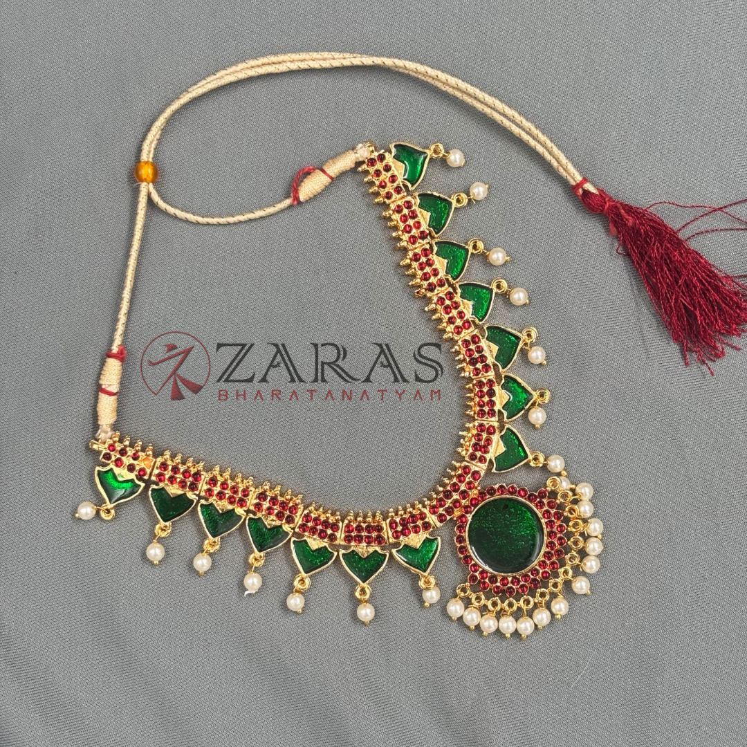 Bharatanatyam Dance Jewellery - Necklace Manga Design PS Green Kemp SA image 2