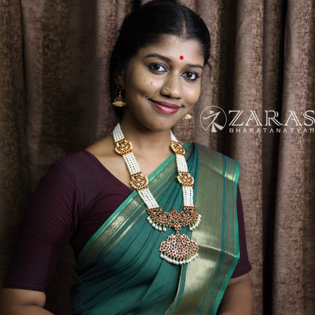 Bharatanatyam Dance Jewellery - Haaram 4L Pearl Mo Pen Kemp image 1