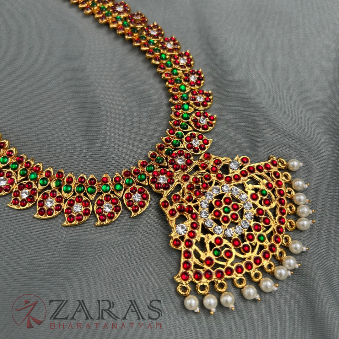 Bharatanatyam Dance Jewellery - B Manga CS RG Kemp Haaram / Long Chain image 3
