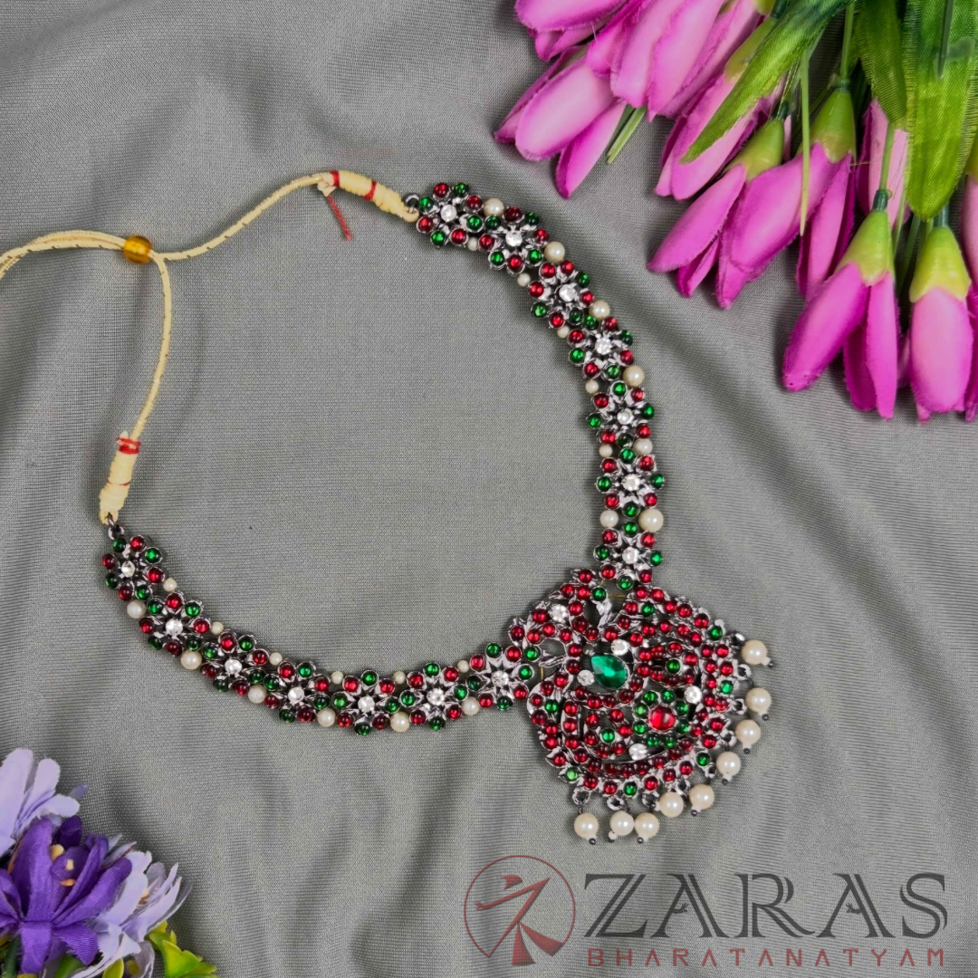 Bharatanatyam Dance Jewellery Black - Flower Necklace RG Kemp Beads image 0