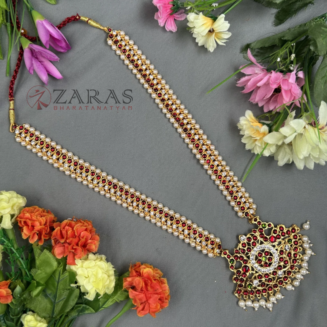 Bharatanatyam Dance Jewellery - Haaram Manga Pearls RG Kemp image 0